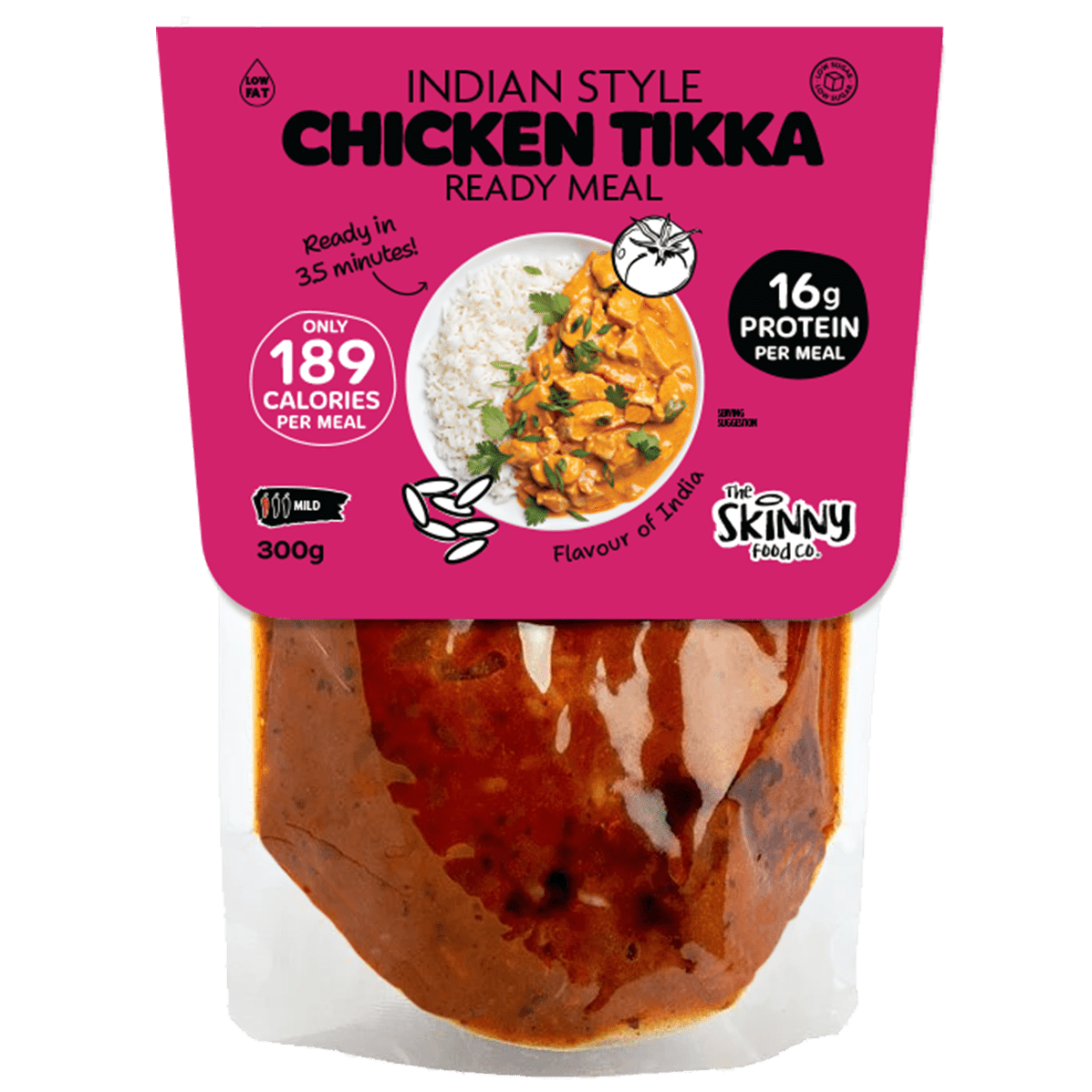 Skinny Indian Chicken Tikka 189 Calories Ready Meal - 300g - theskinnyfoodco