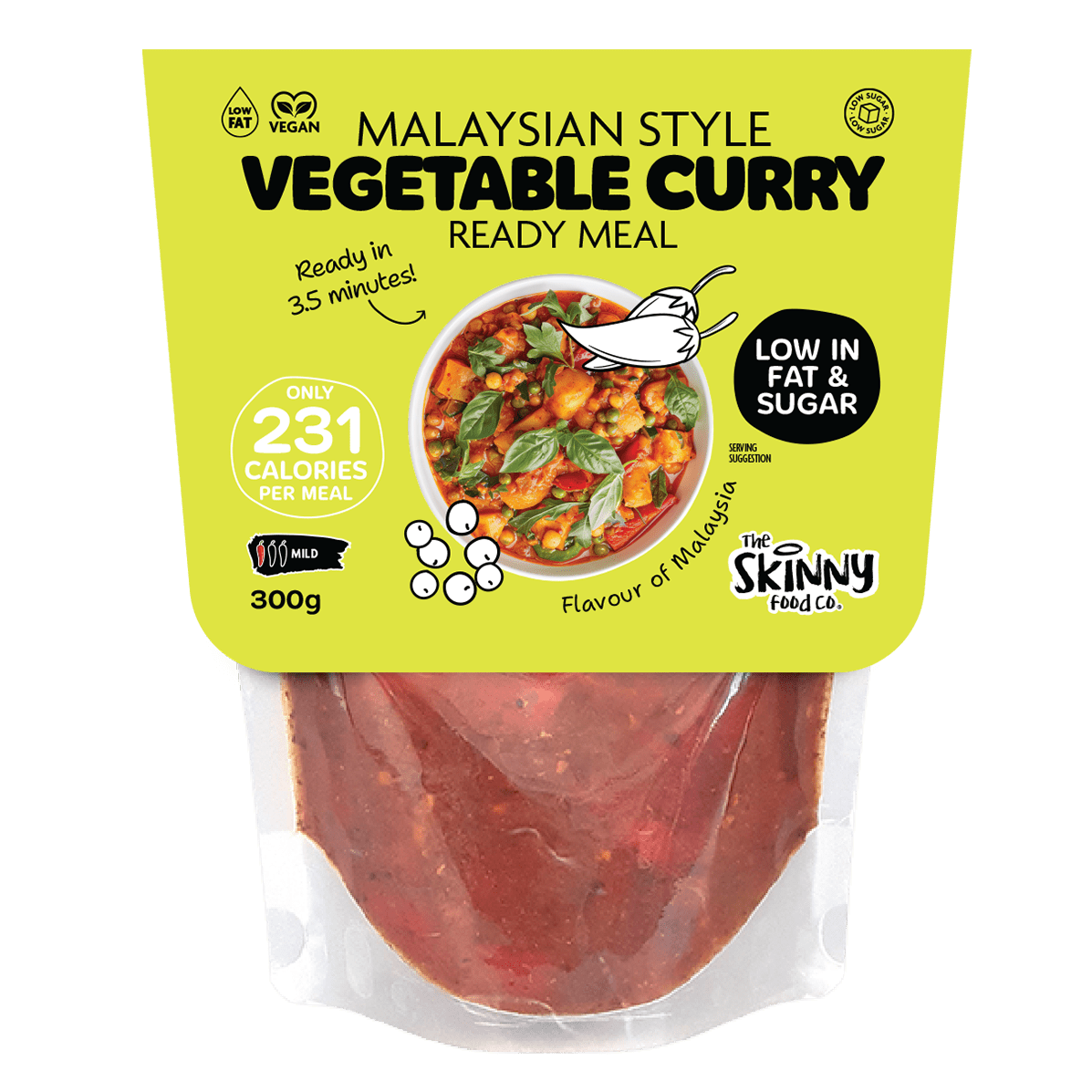 Skinny Malaysian Style Vegetable Curry 171 Calories Ready Meal - 300g - theskinnyfoodco