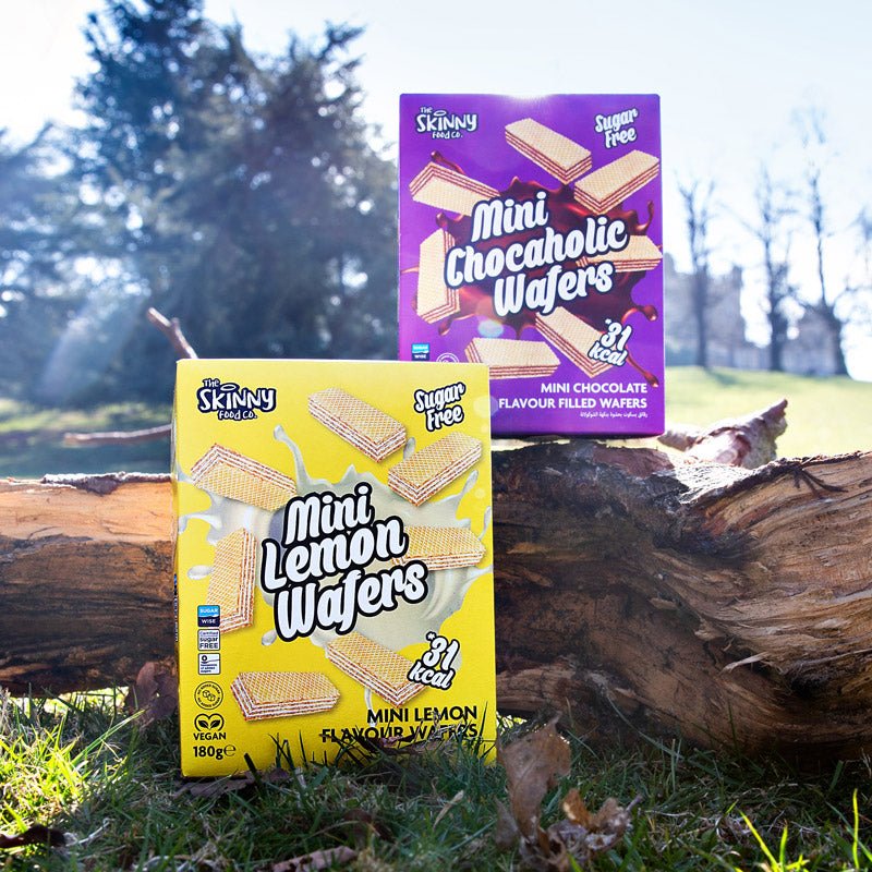 Skinny Mini Chocaholic + Lemon Wafers 180g 4 Box Mixed Flavour Bundle - theskinnyfoodco