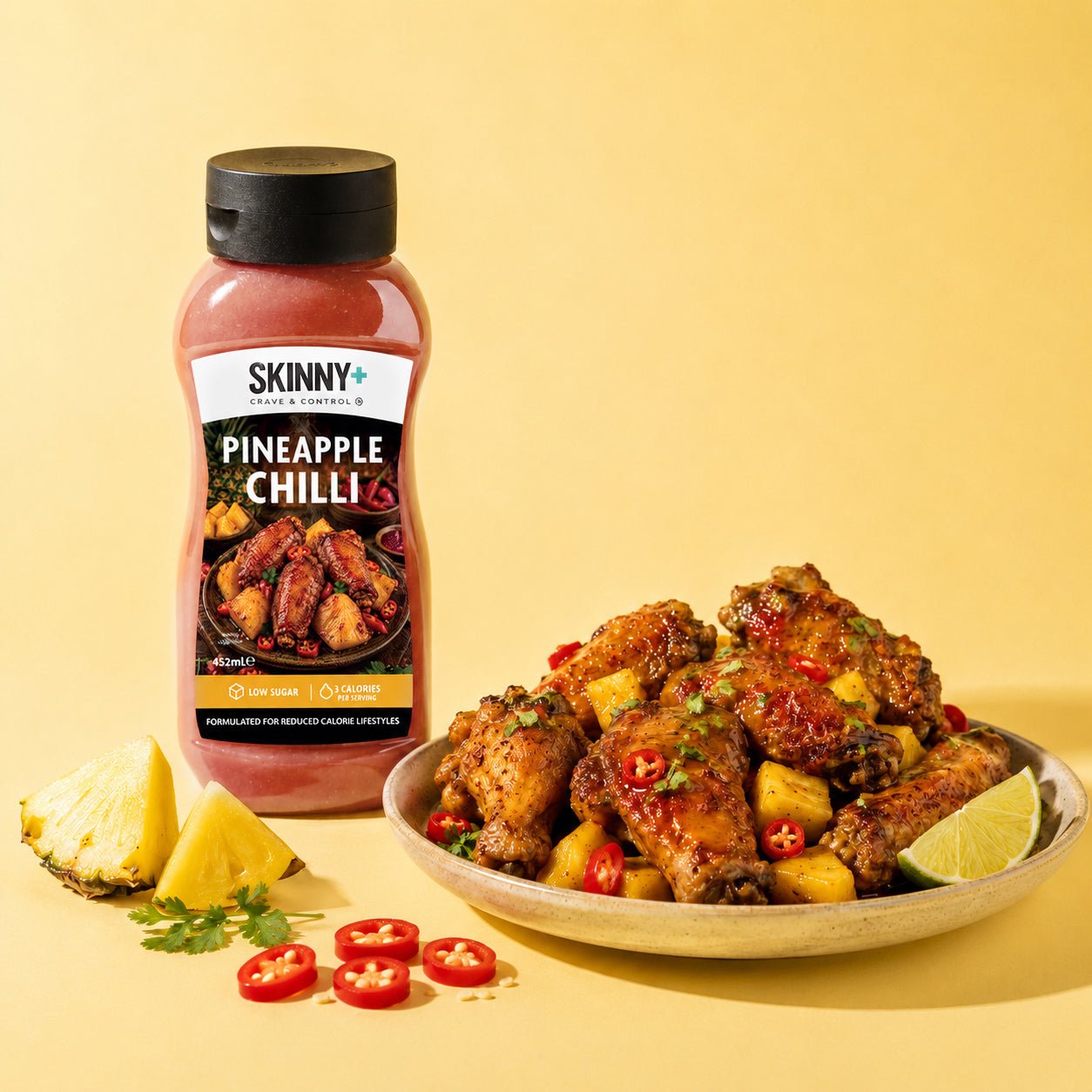 Skinny+ Pineapple & Chilli Flavour Sugar Free Skinny Sauce - 452ml - theskinnyfoodco