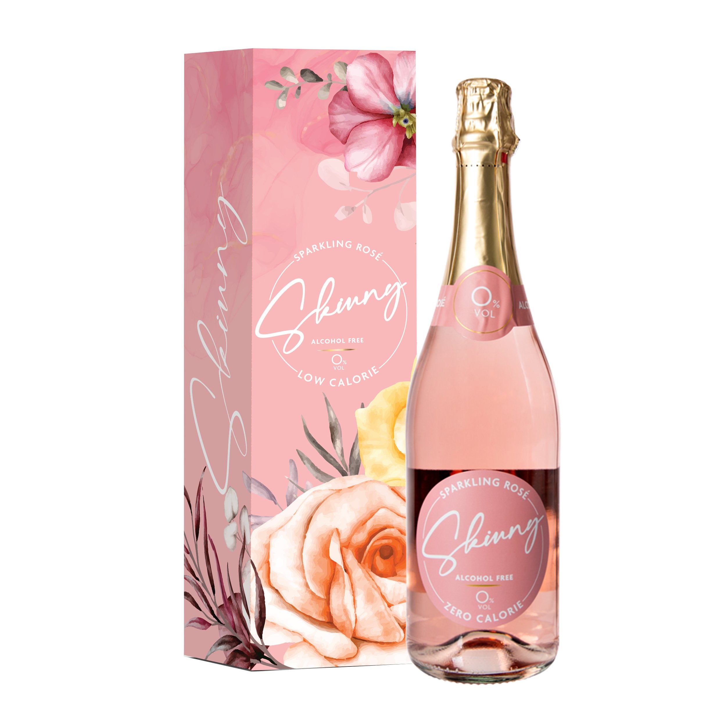 Skinny Sparkling Rose Non Alcoholic with Gift Box - 75cl - theskinnyfoodco