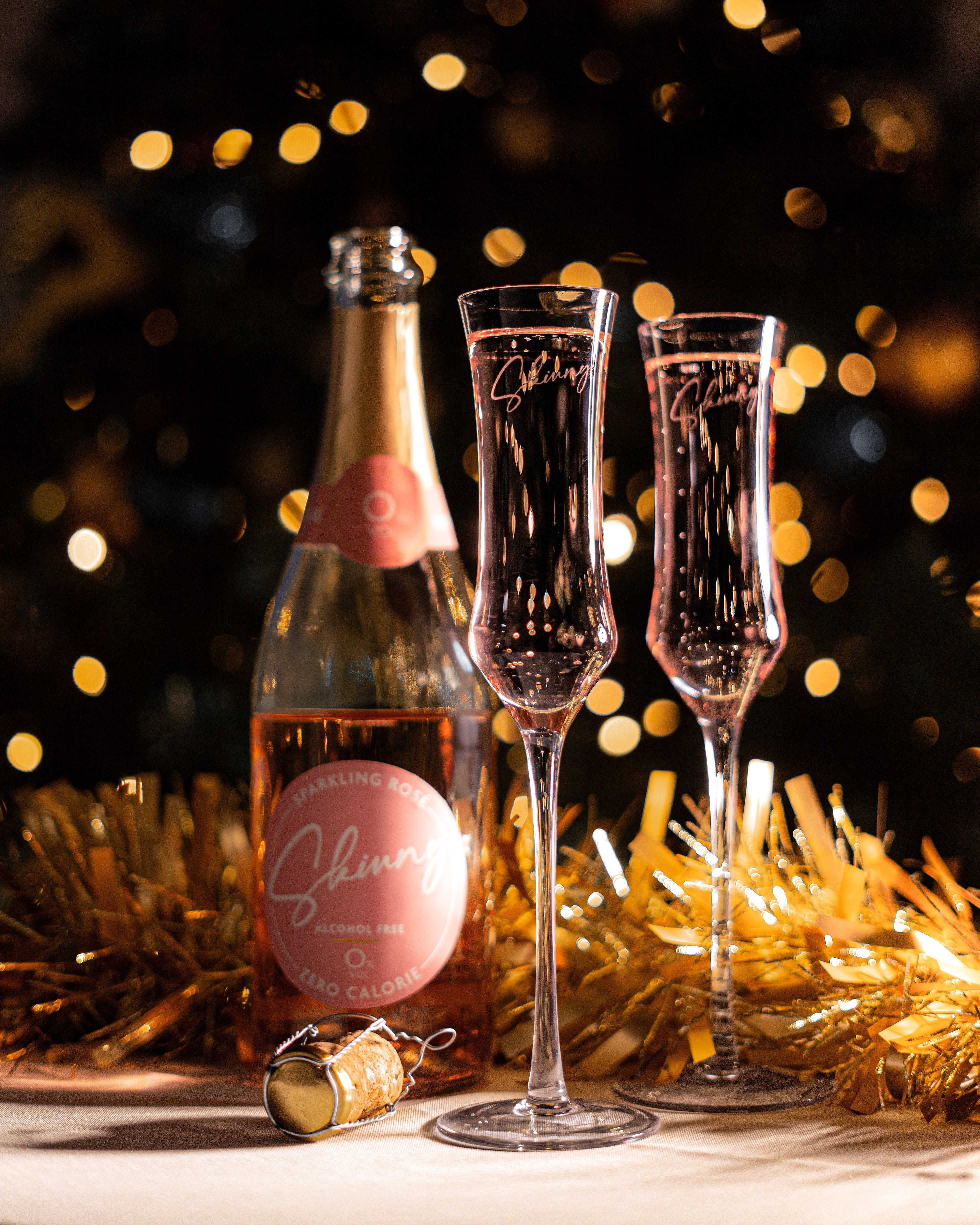 Skinny Sparkling Rose Prosecco Non Alcoholic with Gift Box - 75cl - theskinnyfoodco