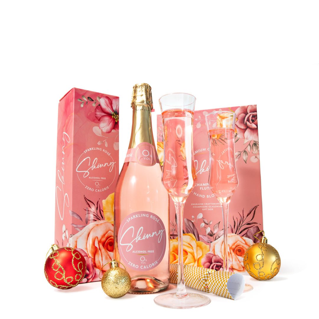 Skinny Sparkling Rose Prosecco Non Alcoholic with Gift Box - 75cl - theskinnyfoodco