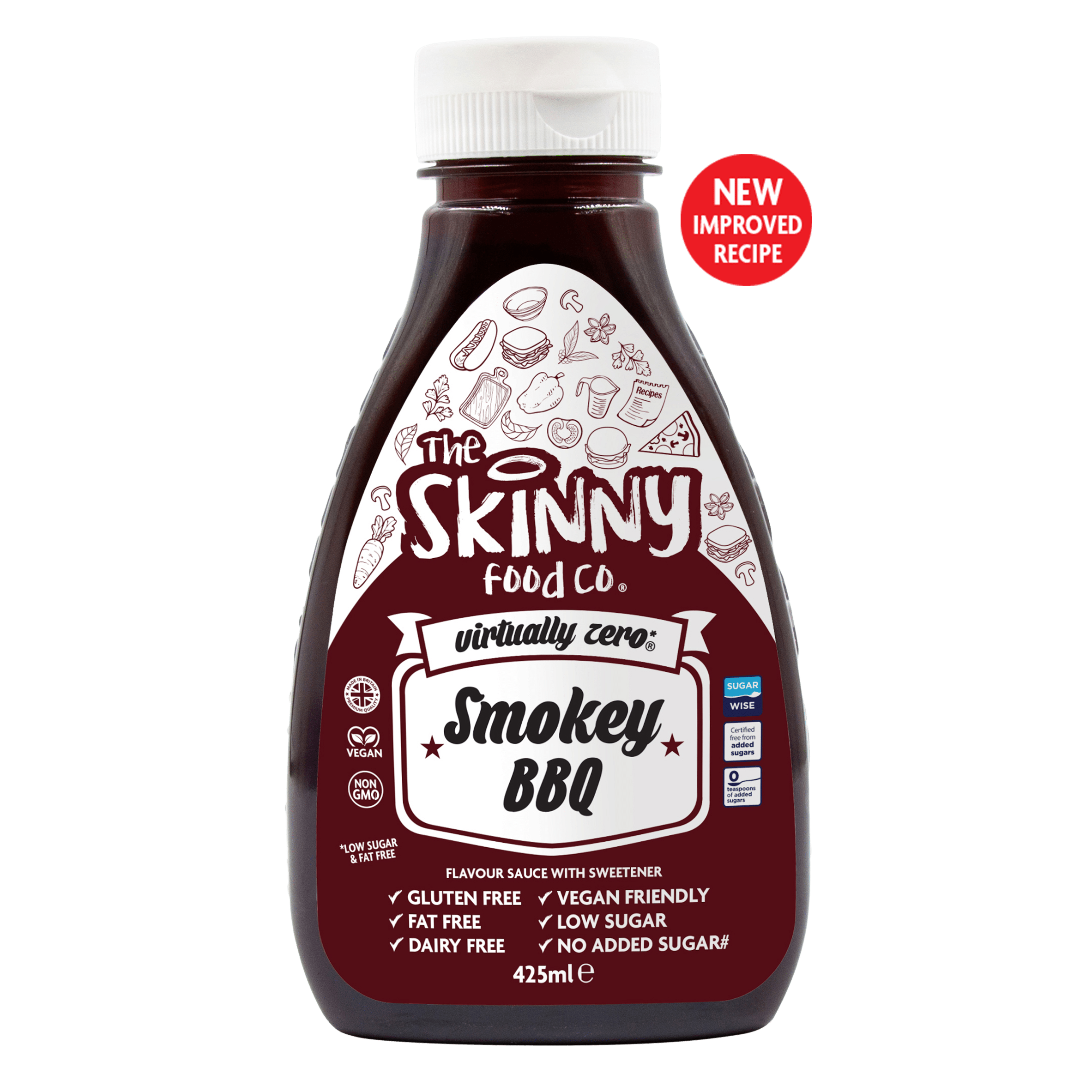 Smokey BBQ Virtually Zero© Calorie Skinny Sauce - 425ml - theskinnyfoodco