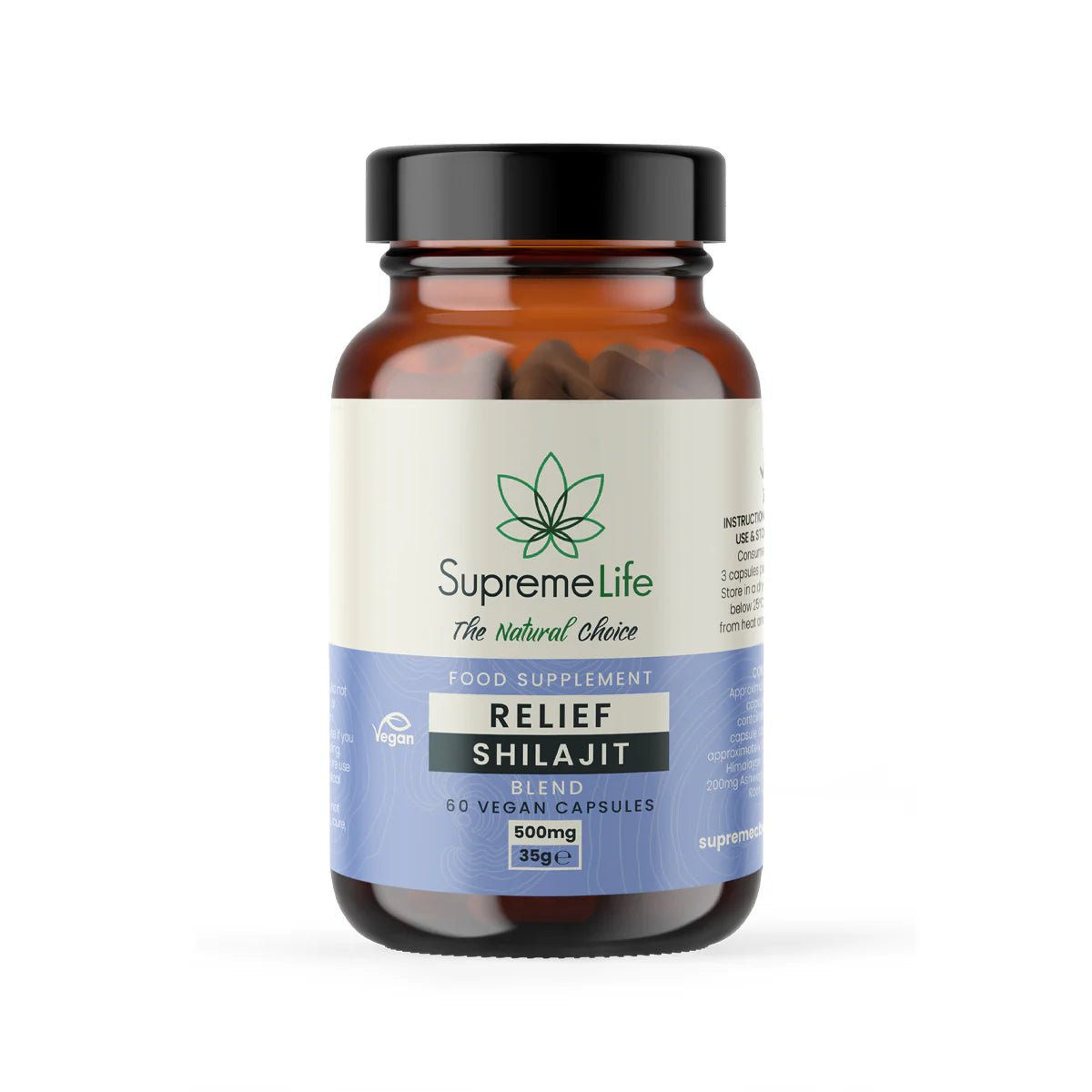 Supreme CBD - Shilajit Vegan Capsules (500mg) - theskinnyfoodco