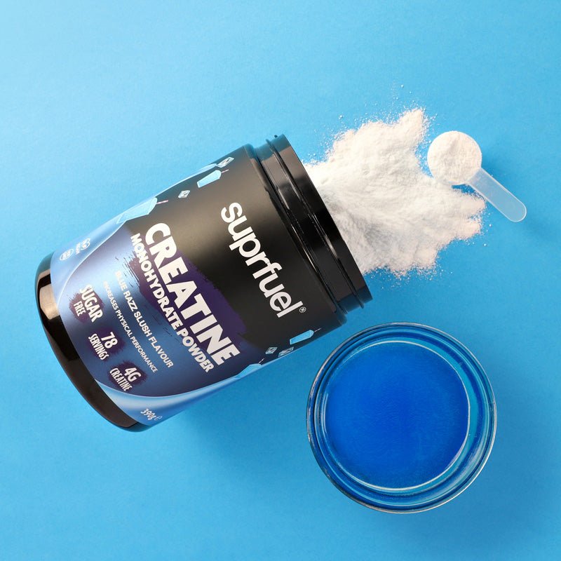 Suprfuel Creatine Monohydration Powder 390g - Blue Razz Slush (78 Servings) - theskinnyfoodco