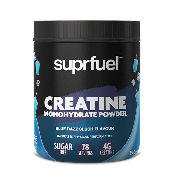 Suprfuel Creatine Monohydration Powder 390g -Blue Razz Slush (78 Servings) - theskinnyfoodco