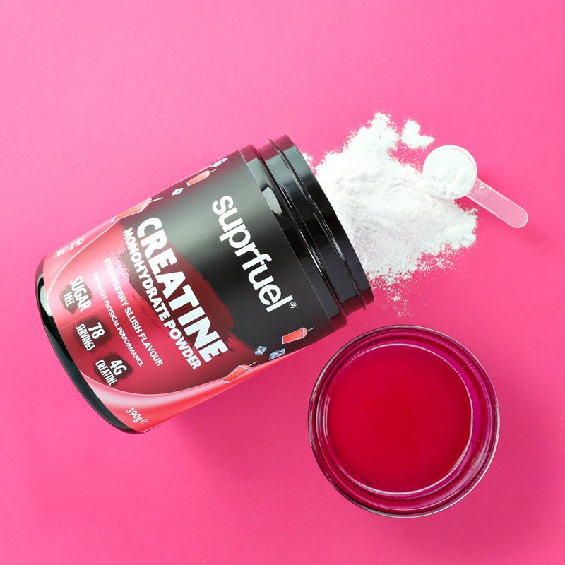 Suprfuel Creatine Monohydration Powder 390g - Strawberry Slush (78 Servings) - theskinnyfoodco