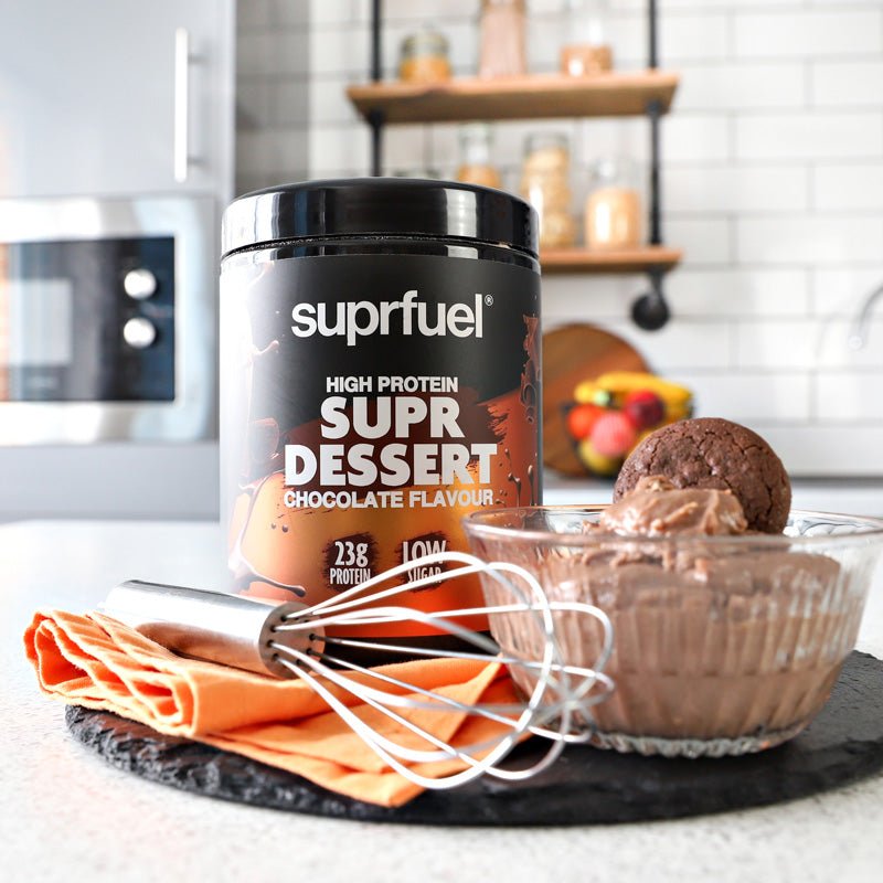 Suprfuel - High Protein Supr Dessert - Chocolate Flavour 350g (24g Protein Per Serving) - theskinnyfoodco