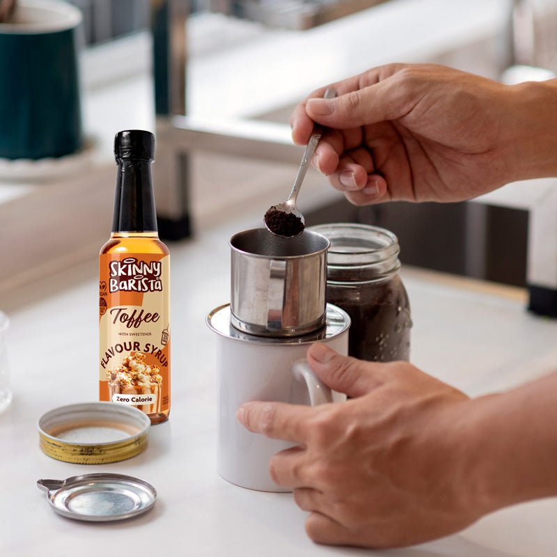 Toffee Flavour Syrup - Zero Calorie Sugar Free Skinny Coffee Syrup - 250ml - LIMITED EDITION - theskinnyfoodco