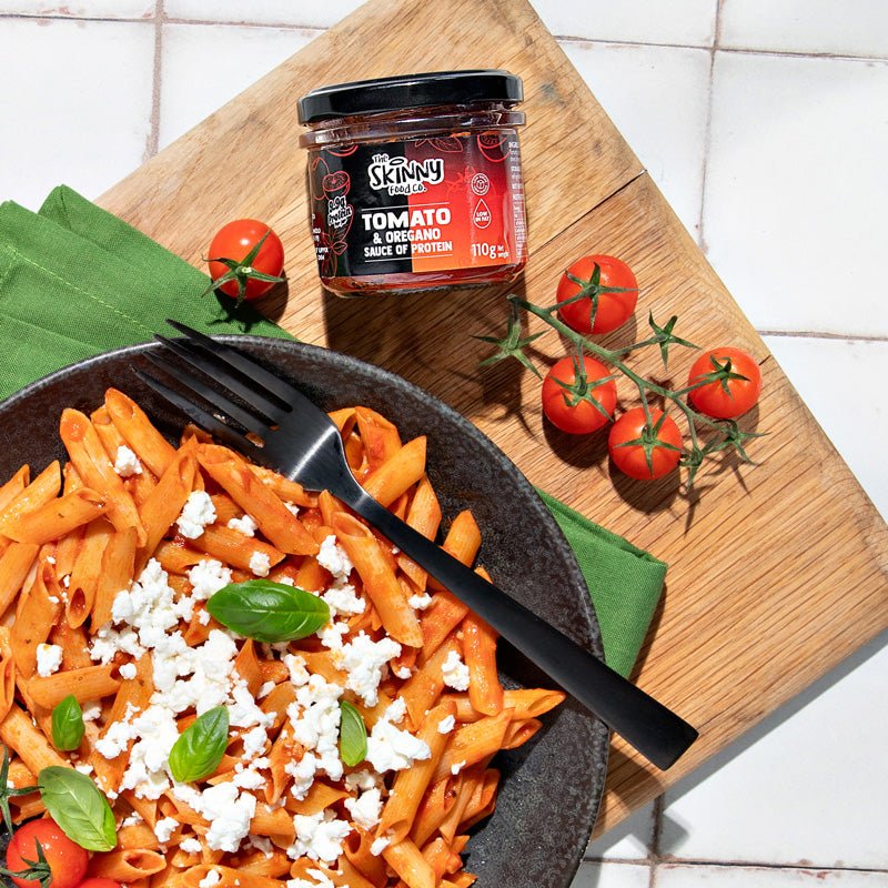 Tomato and Oregano Sauce for Pasta, Noodles, Pizza, Dip - (9.9g Protein per Jar) 110g - theskinnyfoodco