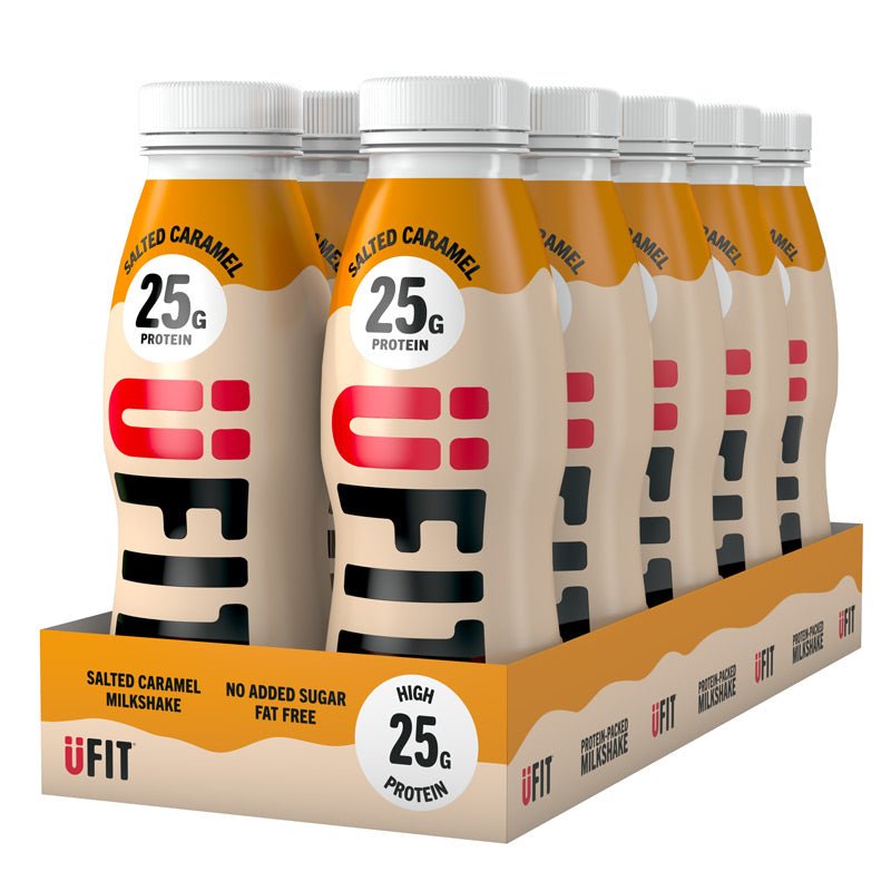 UFIT High Protein Ready to Drink Salted Caramel Shakes - 25 g Protein - theskinnyfoodco