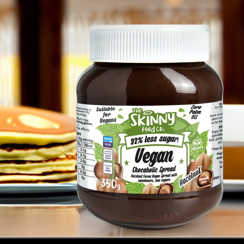 Vegan Chocolate Spread - Hazelnut Low Sugar Spread - 350g - theskinnyfoodco