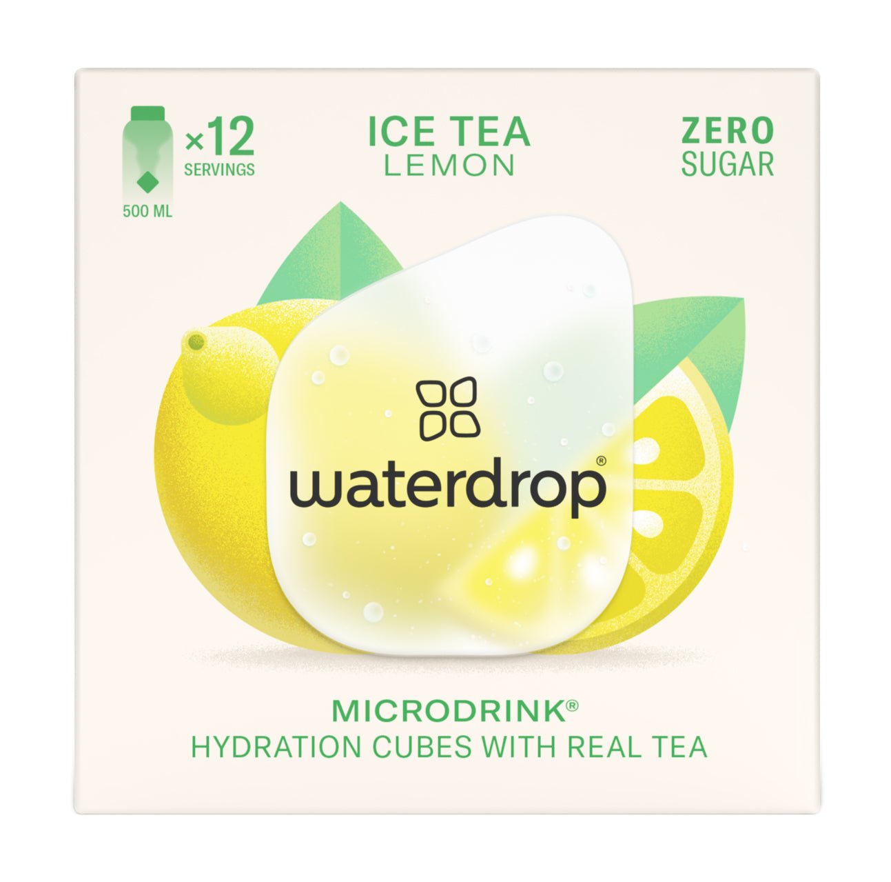 Waterdrop Microdrink Hydration Cubes with Real Tea (500ml x 12 Servings) - theskinnyfoodco