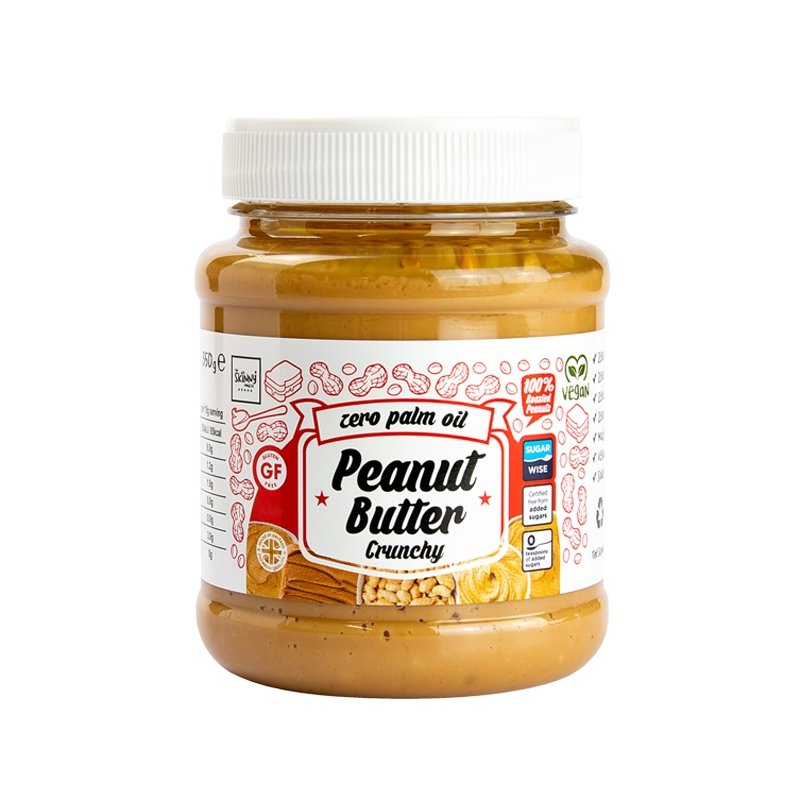 100% Pure Peanut Butter - Crunchy 350g - theskinnyfoodco