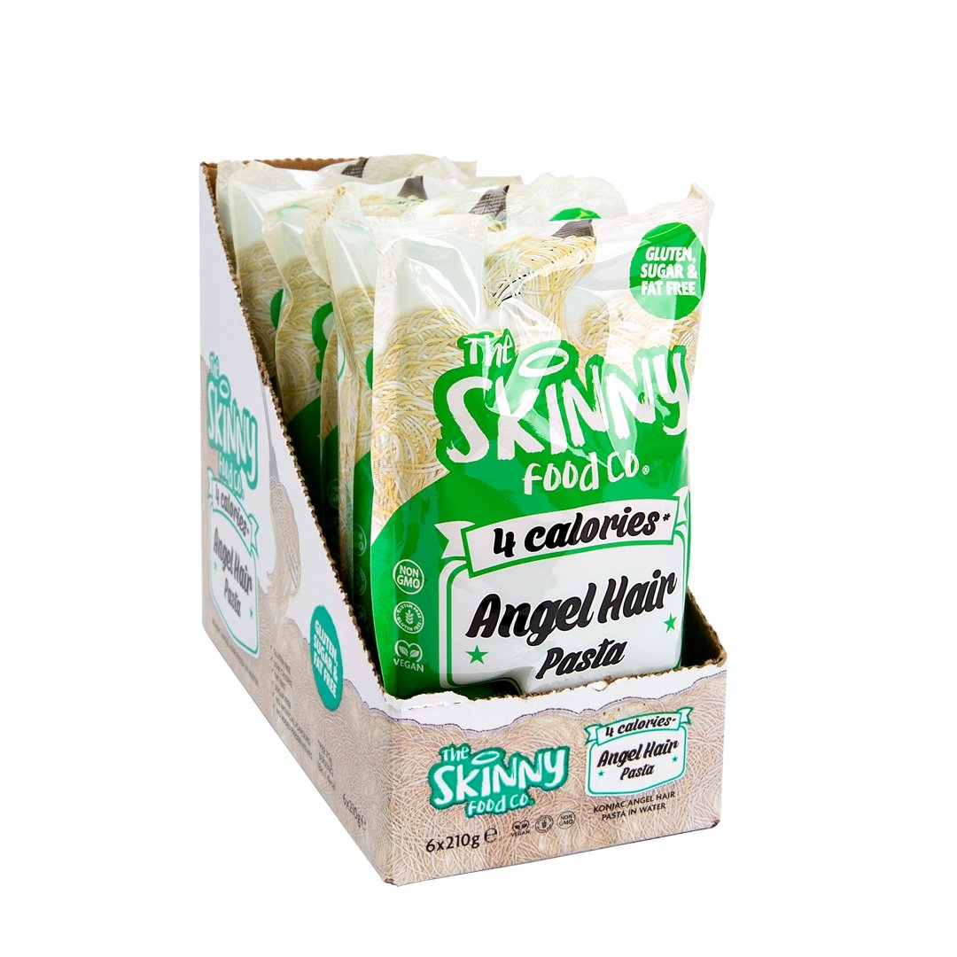 Pasta de cabello de ángel delgada baja en carbohidratos de 4 calorías - (caja de 6 x 210 g) - theskinnyfoodco