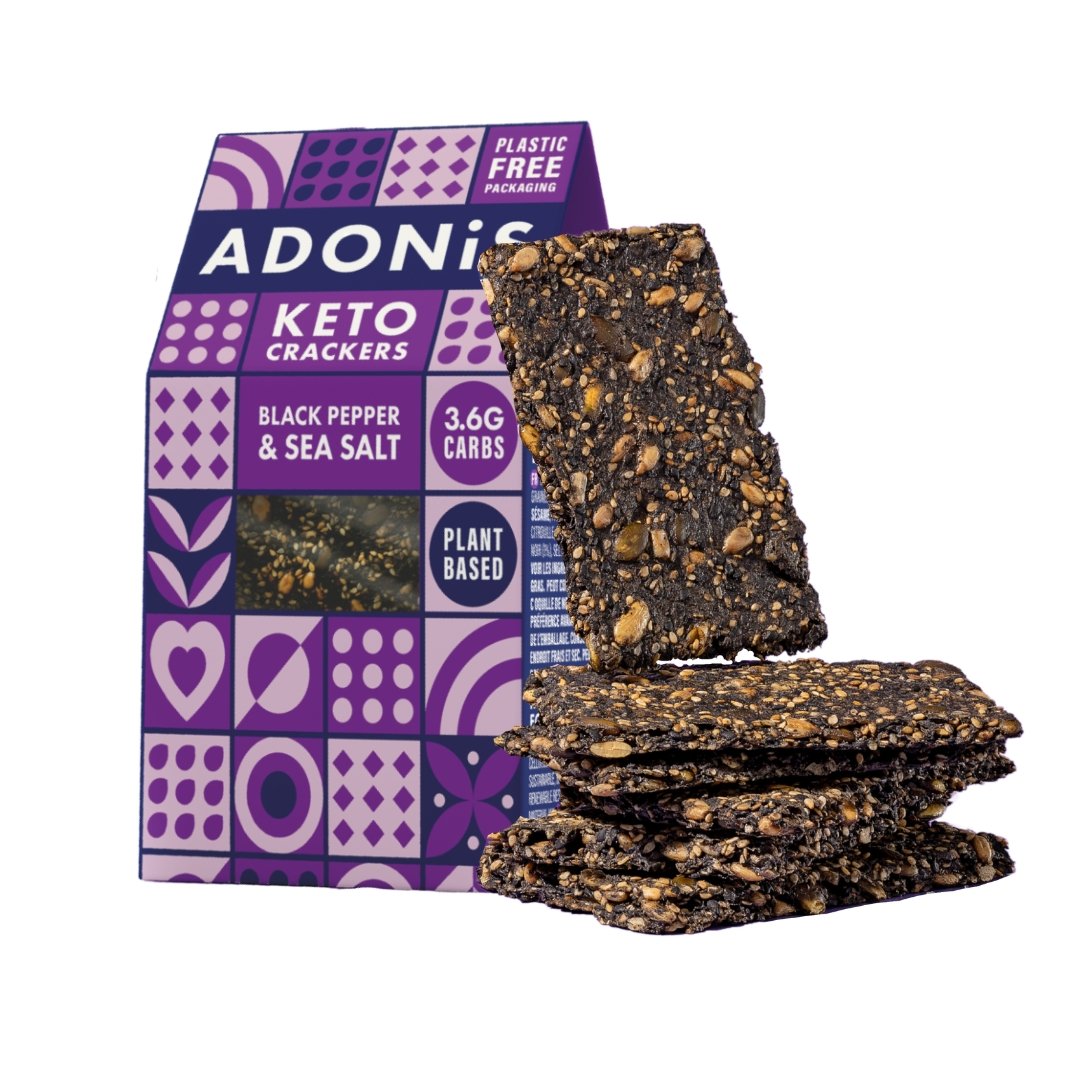 Adonis Keto Plant Based Crackers 60g - (2 Flavours) - theskinnyfoodco