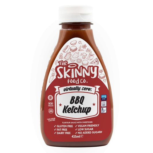 Кетчуп BBQ з практично нульовим вмістом калорій © Skinny Sauce без цукру - 425 мл - theskinnyfoodco