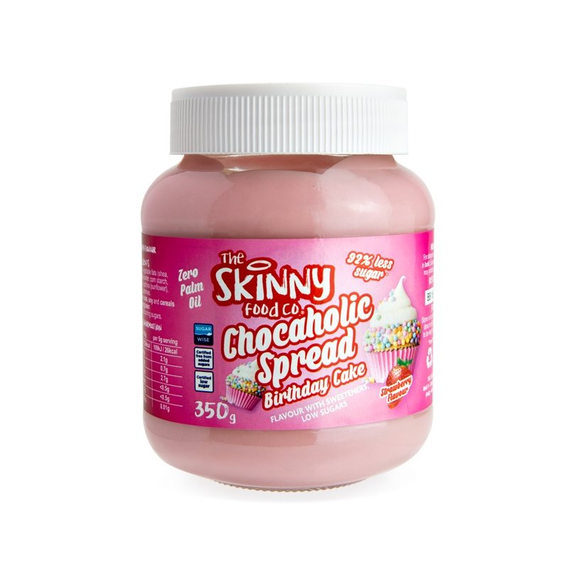 Gâteau d'anniversaire à faible teneur en sucre Strawberry Chocahalic Skinny Spread - 350g - theskinnyfoodco