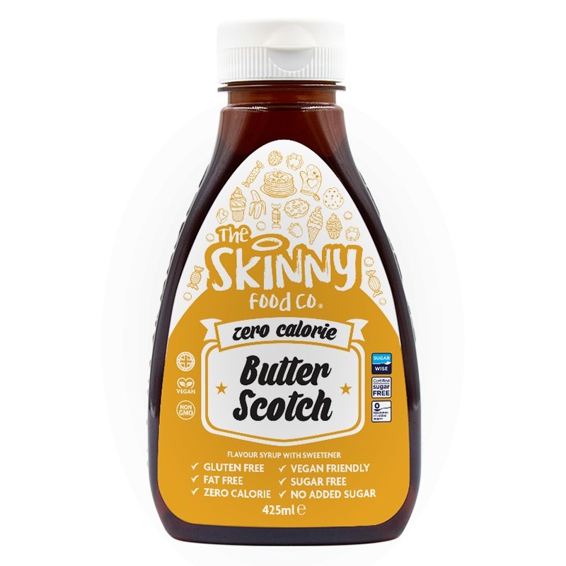 Butterscotch omáčka – Skinny Sirup s nulovým obsahem kalorií a bez cukru – 425 ml – theskinnyfoodco