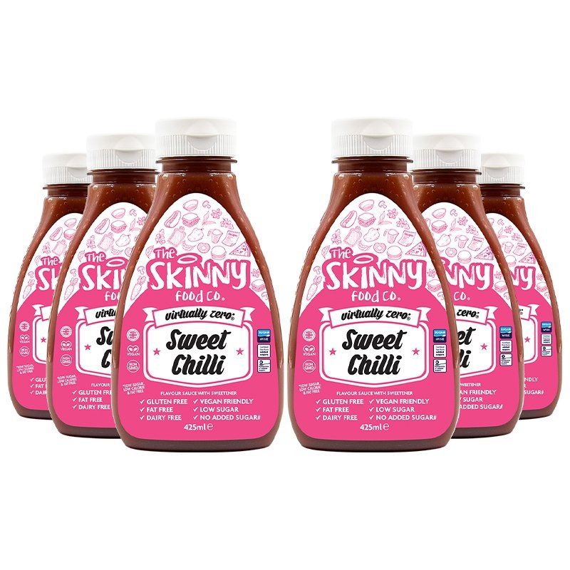 Кейс Sweet Chilli Virtually Zero© Calorie Skinny Sauce - 425 мл x 6 одиниць - theskinnyfoodco