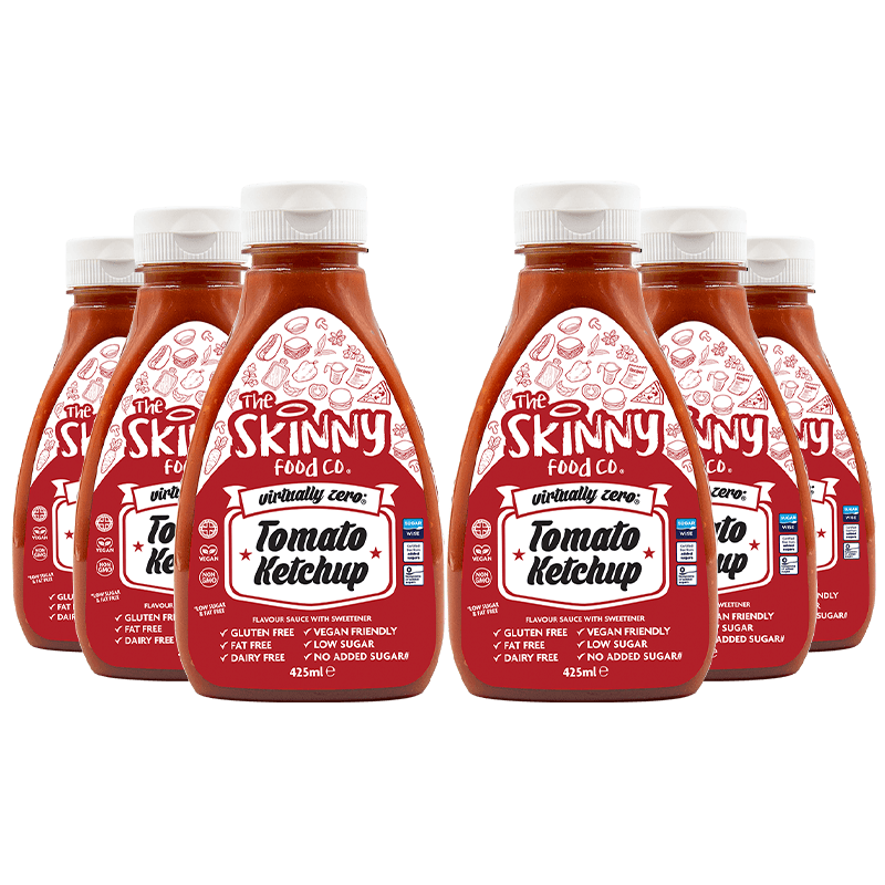 Case Paradicsom Ketchup Virtually Zero© Calorie Skinny Sauce – 425 ml x 6 egység – theskinnyfoodco