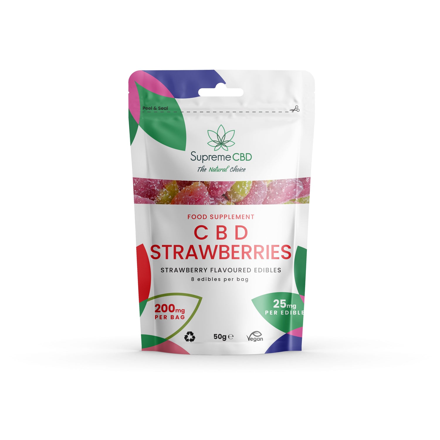 CBD Gummy Strawberry Grab Bag (200mg) - theskinnyfoodco