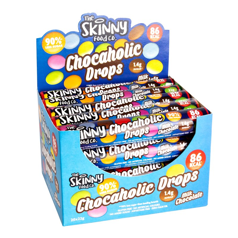 Skinny Food puts 90% less sugar in its Skinny Chocaholic Drops