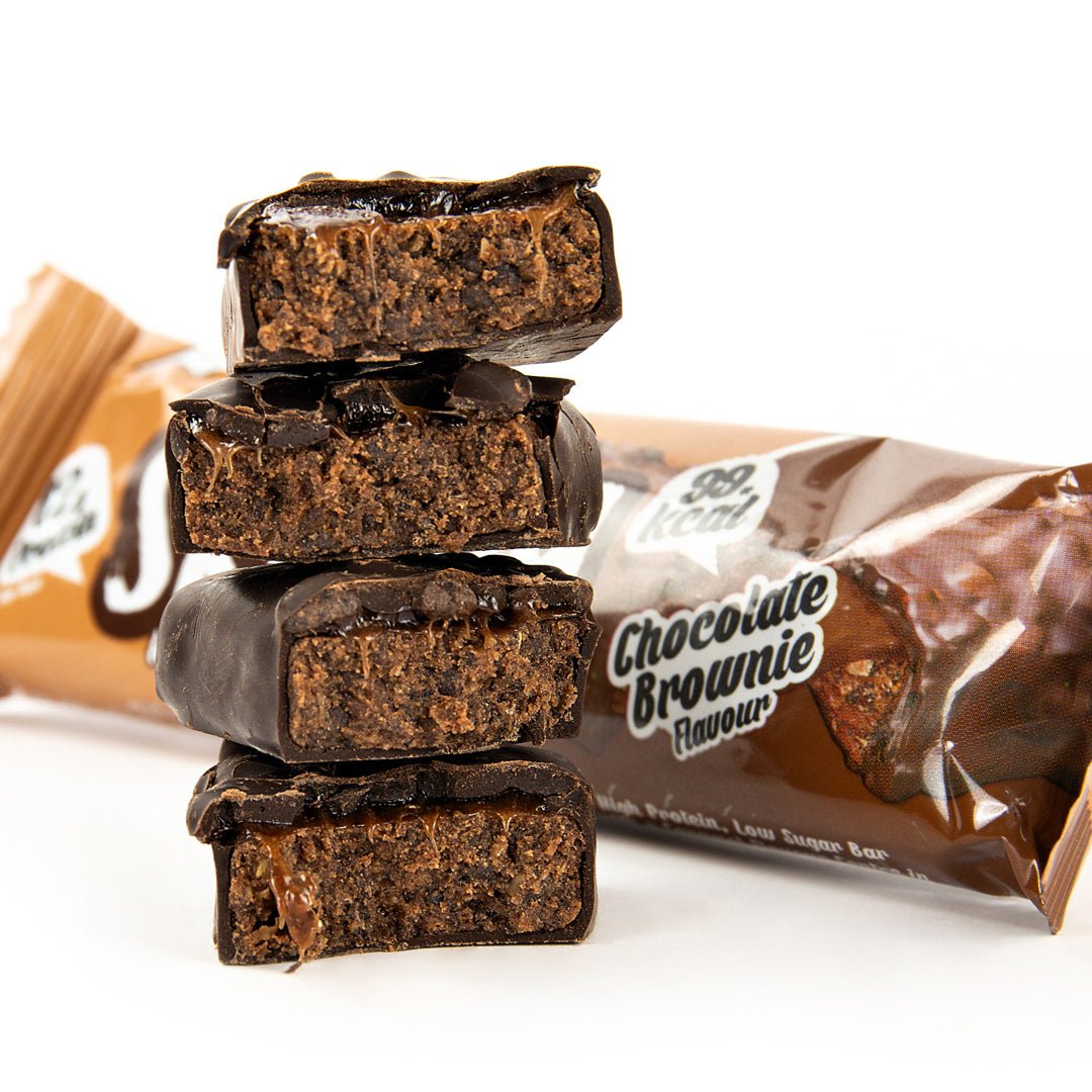 Brownie al cioccolato Barretta magra ad alto contenuto proteico a basso contenuto di zuccheri - theskinnyfoodco