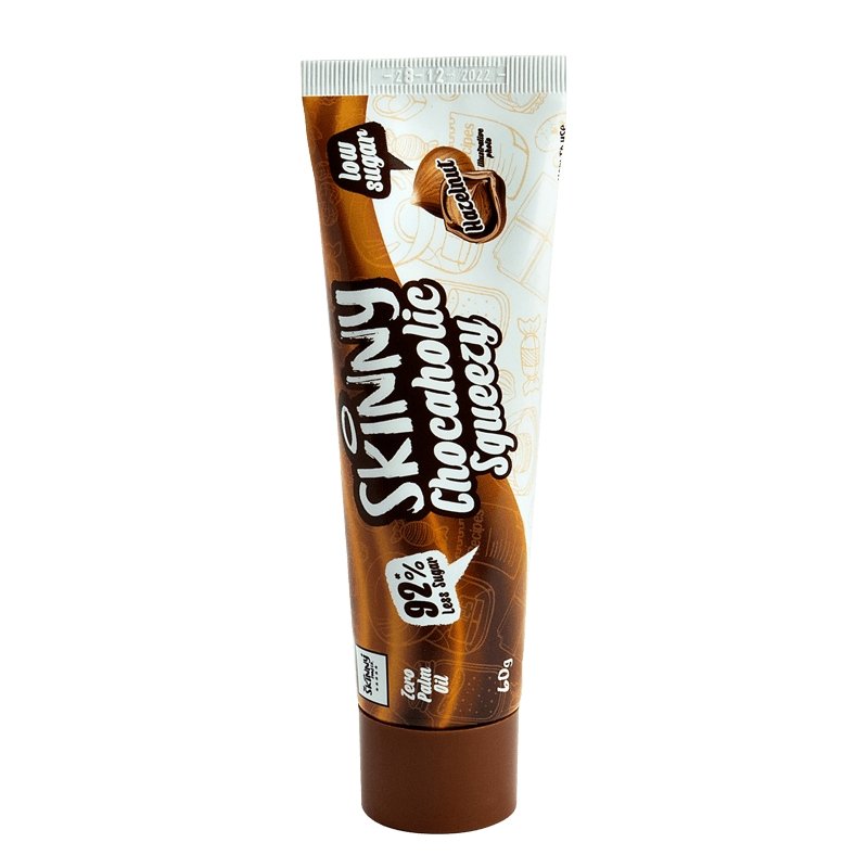 Ciocolată și alune cu conținut scăzut de zahăr Skinny Chocaholic Squeezy - 60g - theskinnyfoodco