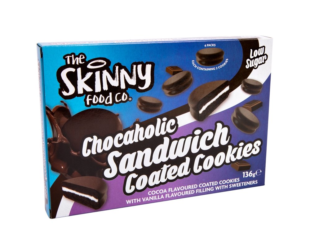 Biscoitos recheados com cobertura de chocolate - theskinnyfoodco