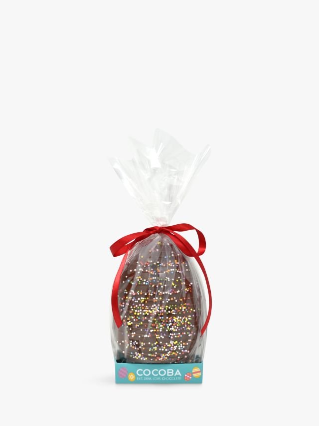 Cocoba Coloured Sprinkles Milk Chocolate Drizzled Easter Egg 250G - theskinnyfoodco