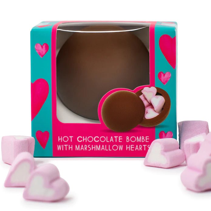Cocoba Hot Chocolate Bombe With Heart Marshmallows 50g - theskinnyfoodco