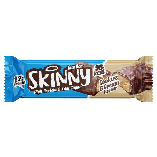 Cookies & Cream Skinny High Protein Low Sugar Bar - theskinnyfoodco