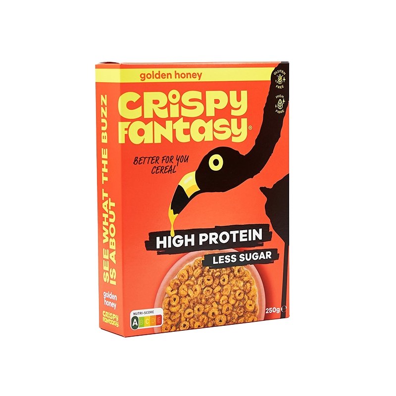 Crispy Fantasy Golden Honey - 8 g beljakovinskih kosmičev - theskinnyfoodco