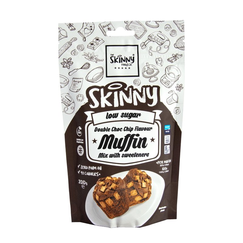 Dobbel Chocolate Chip Muffins Skinny Bake Mix med lavt sukkerinnhold - 200 g - theskinnyfoodco