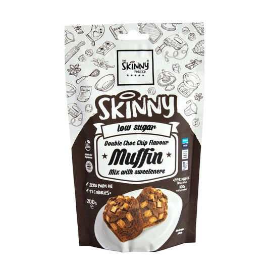 Dobbelt Chocolate Chip Muffin Lavsukker Skinny Bageblanding - 200g - theskinnyfoodco