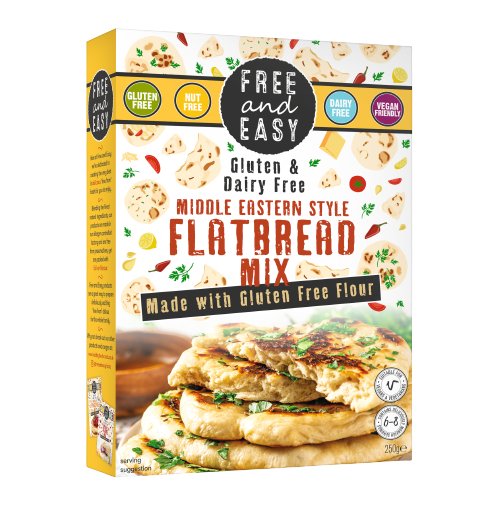 Free & Easy Gluten & Dairy Free Middle Eastern Flatbread Mix 250g - theskinnyfoodco