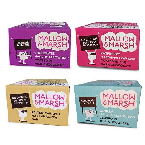 Pilna kaste 12 x Marshmallow uzkodu bāri (12 x 30-35 g) 4 aromāti - theskinnyfoodco