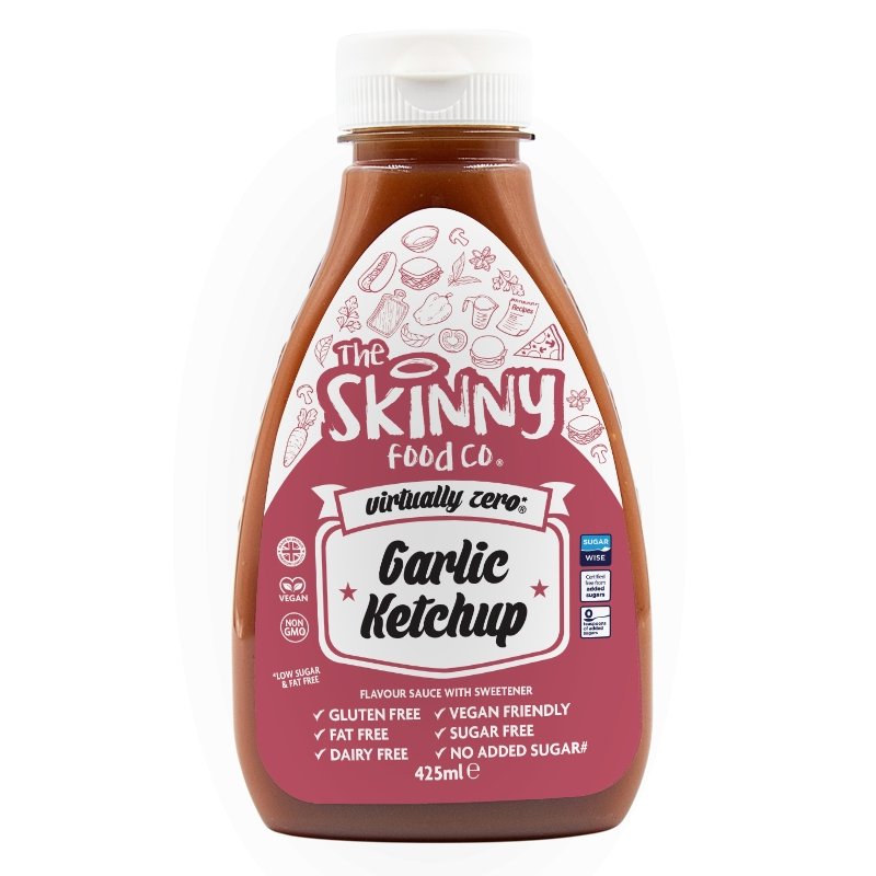 Garlic Ketchup Virtually Zero© Sauce Maigre Sans Sucre - 425ml - theskinnyfoodco