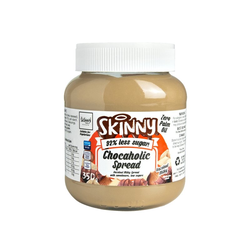 Hasselnöt mjölkaktig lågsocker Chocahalic Skinny Spread - 350g - theskinnyfoodco