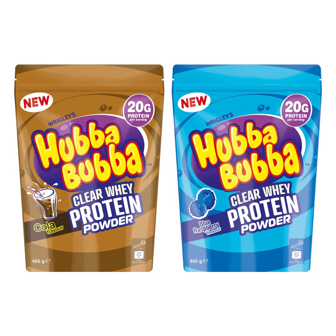 Hubba Bubba Clear Whey Protein 405g x 2 flavours - theskinnyfoodco