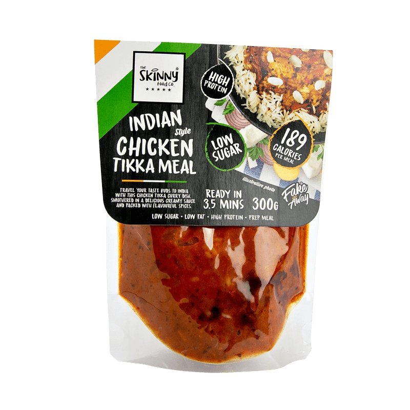 Ινδικό κοτόπουλο Tikka 189 θερμίδων Fakeaway έτοιμο γεύμα - 300g - theskinnyfoodco