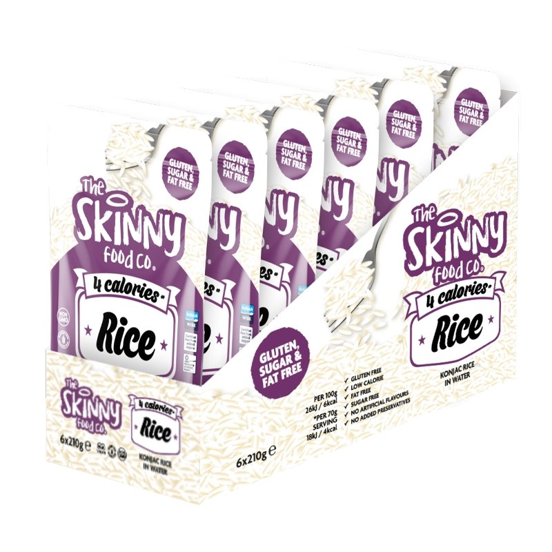 Mažo kaloringumo Konjac liesi ryžiai – (6 x 290 g dėklas) – theskinnyfoodco