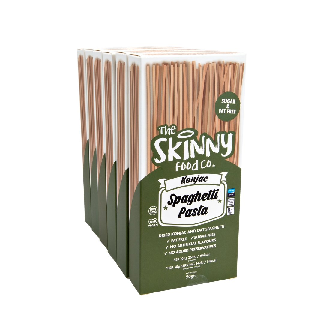 Mazāk ogļhidrātu kaltēti Konjac spageti makaroni — (6 x 90 g futrālis) — theskinnyfoodco