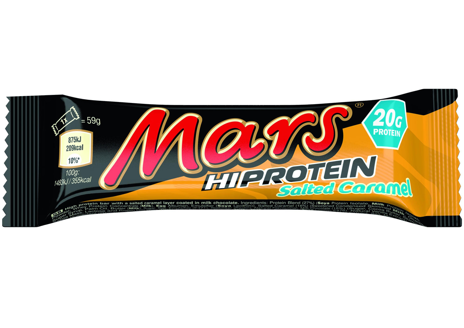 Barras de proteína Mars Hi 1 x 59g - Caramelo Salgado - theskinnyfoodco