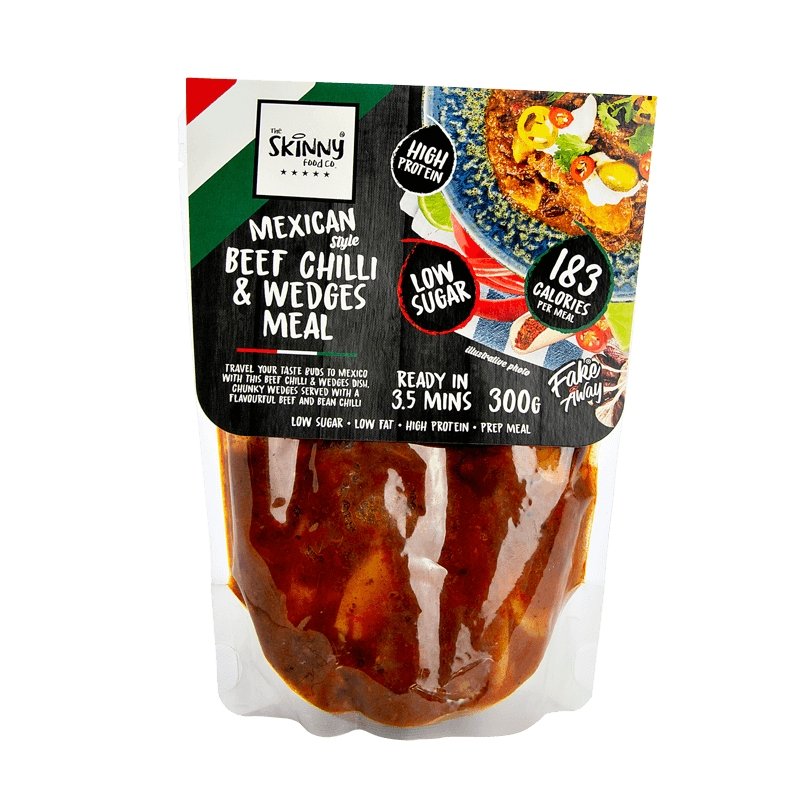 Mexicaans Rundvlees & Chili Wedges 183 Calorieën Nep Klaar Maaltijd - 300g - theskinnyfoodco