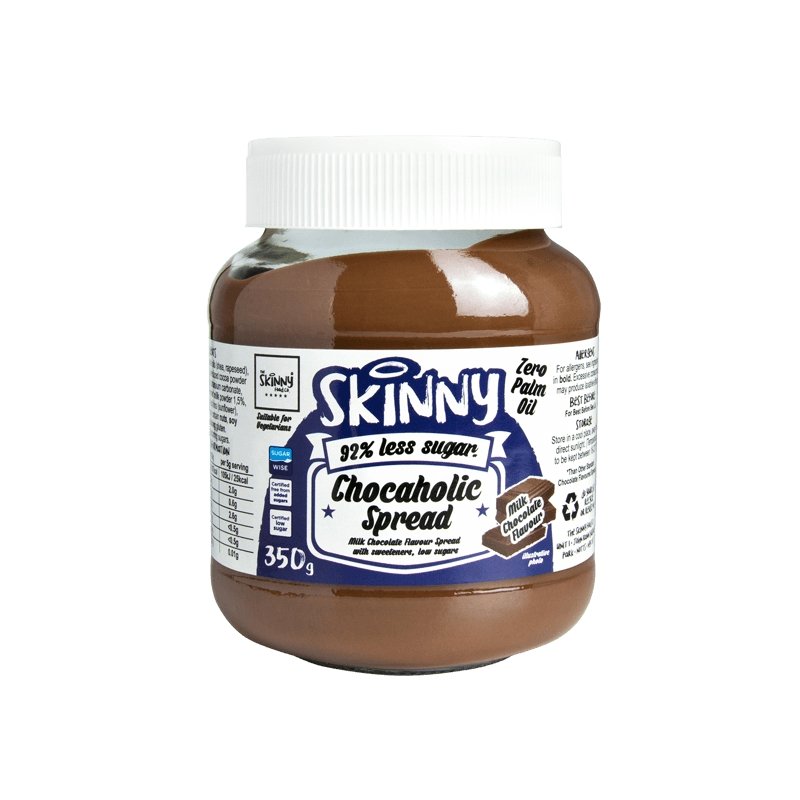 Chocolate ao leite com baixo teor de açúcar Chocahalic Skinny Spread - 350g - theskinnyfoodco