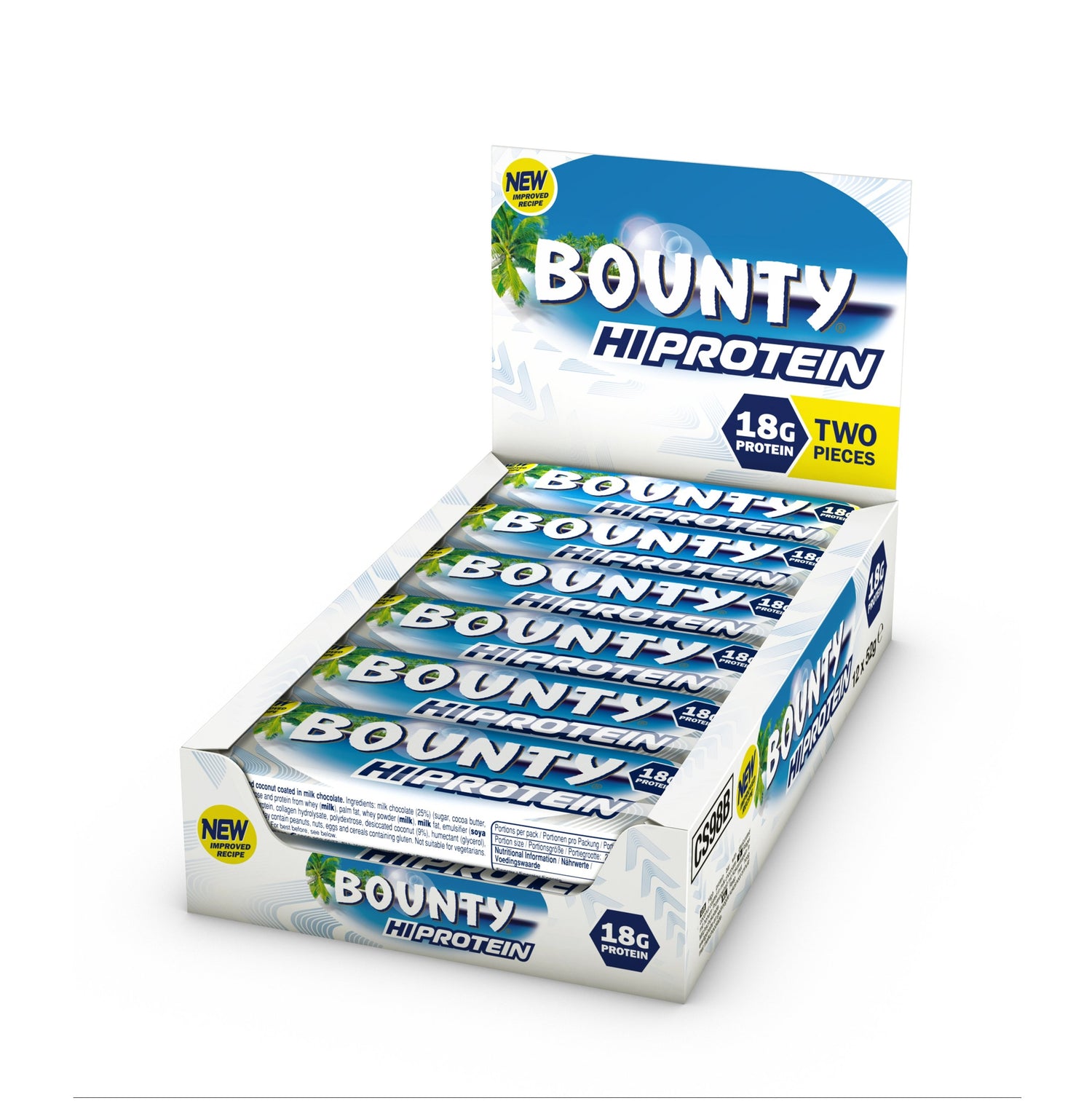 NOVAJ Bounty Hi-Proteinoj-Stangoj (12 x 52g) - theskinnyfoodco