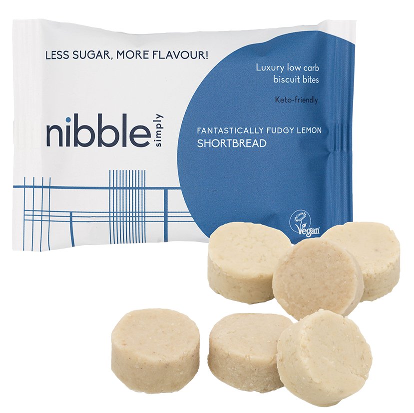 Nibble Simply — luksusa zemu ogļhidrātu biskvītu kodumi — x 3 — theskinnyfoodco